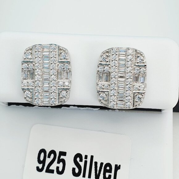 "925 Sterling Silver Cubic Zirconia Earrings, UU1P6A6075 - Picture 5 of 9